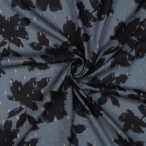 VISCOSE LUREX DIGITAL FLOWERS - BLUE