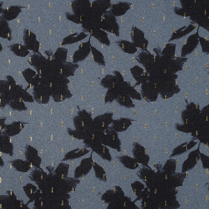 VISCOSE LUREX DIGITAL FLOWERS - BLUE