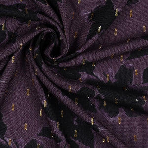 VISCOSE LUREX DIGITAL FLOWERS - Purple