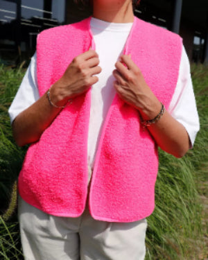 TEDDY POLAIRE DOUBLE FACE - ROSE FLUO