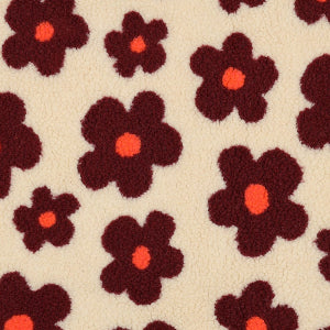 Teddy fleurs- beige-rouge vin
