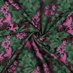 Jacquard fleurs -Vert Foncé