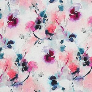 Popeline de Viscose  RADIANCE DIGITAL ABSTRACT FLOWERS - PINK