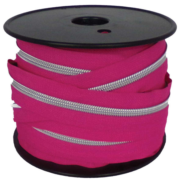 Tirette spirale au mètre  5mm chaine lurex argenté