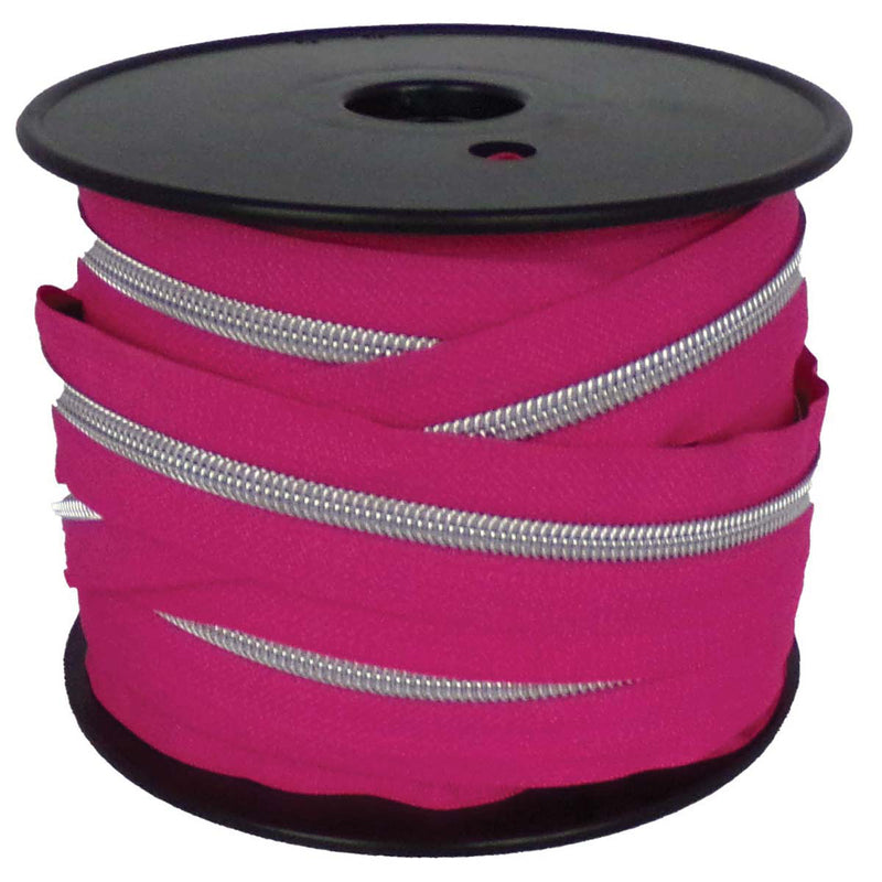 Tirette spirale au mètre  5mm chaine lurex argenté