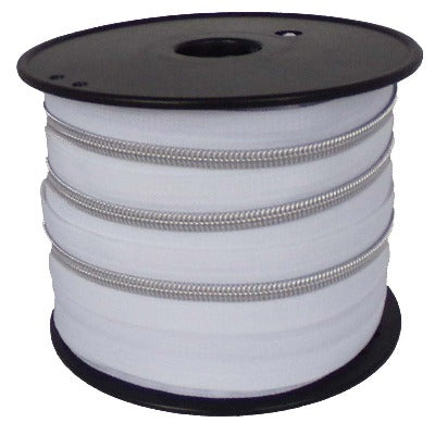 Tirette spirale au mètre  5mm chaine lurex argent blanc