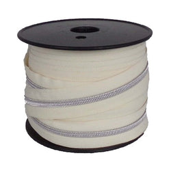 Tirette spirale au mètre  5mm chaine lurex argent ivoire - La boite à tissus