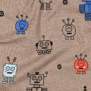 JERSEY MELANGE NEON ROBOTS - TAUPE