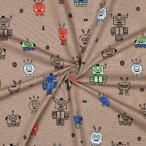 JERSEY MELANGE NEON ROBOTS - TAUPE