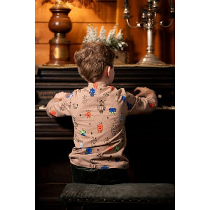 JERSEY MELANGE NEON ROBOTS - TAUPE