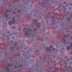 Popeline fine à fleurs numériques Poppy-Lavande