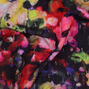 VISCOSE LUREX DIGITAL ABSTRACT - NAVY