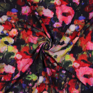 VISCOSE LUREX DIGITAL ABSTRACT - NAVY