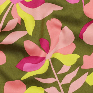 Satin de coton -Cloverdale-  Nerida Hansen-Vert - La boite à tissus