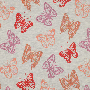 JERSEY MELANGE GLITTER BUTTERFLIES - ECRU MELANGE