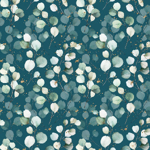 JERSEY DIGITAL FEUILLES D'EUCALYPTUS - Pétrole