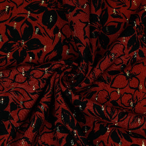 VISCOSE LUREX FLOWERS - TERRA COTTA