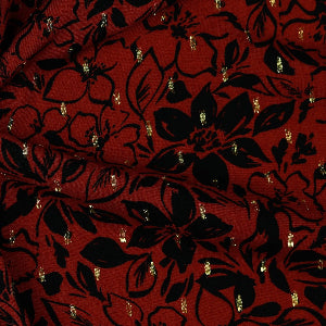 VISCOSE LUREX FLOWERS - TERRA COTTA