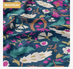 Viscose Imprimée ALIO2 Bleu / Rose