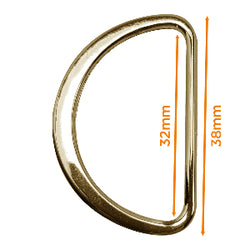 Anneau en D 32mm-Haute qualité Doré