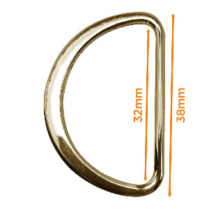 Anneau en D 32mm-Haute qualité Doré