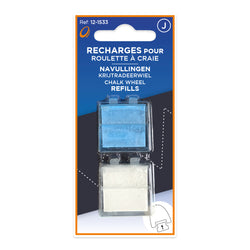 Recharges pour roulette à craie 2 pcs blanc/bleu
