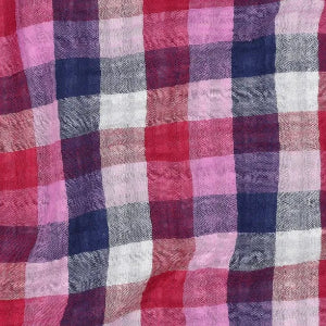 Double gaze - carreaux  double face - lilas marine