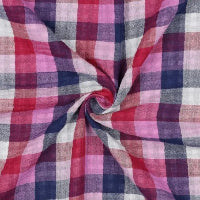 Double gaze - carreaux  double face - lilas marine