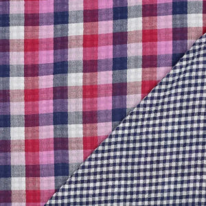 Double gaze - carreaux  double face - lilas marine