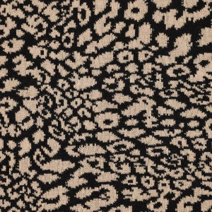 Tissu tricoté - jacquard double face - imprimé animal - noir beige