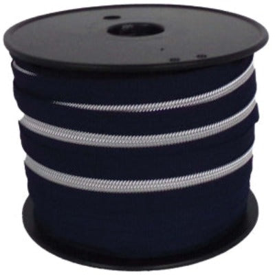 Tirette spirale au mètre  5mm chaine lurex argent Marine - La boite à tissus