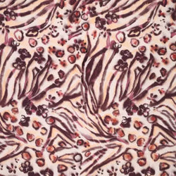 Viscose stretch animaux prairie- Brun