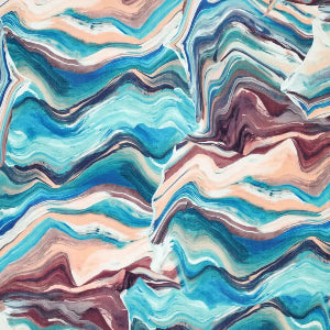 Viscose stretch Oily Waves-Bleu