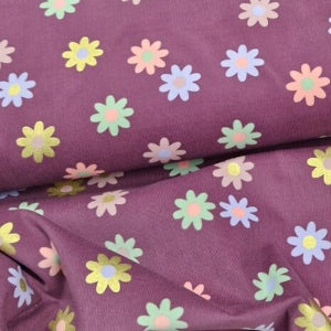 Fleurs en velours côtelé foil  - Bordeaux