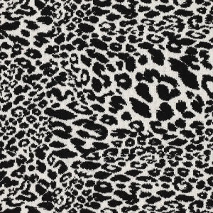 Tissu tricoté - jacquard double face - imprimé animal - noir blanc