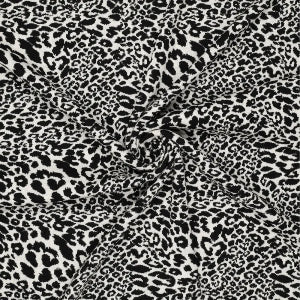 Tissu tricoté - jacquard double face - imprimé animal - noir blanc