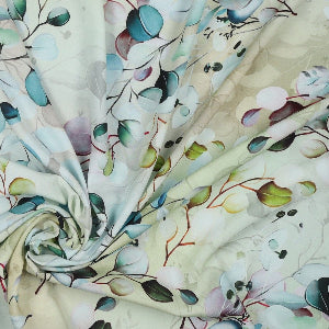Popeline de Viscose -RADIANCE DIGITAL EUCALYPTUS - NILE