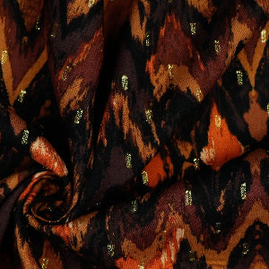 VISCOSE LUREX GRAPHIQUE NUMÉRIQUE - MARRON FONCÉ