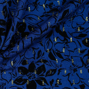 VISCOSE LUREX FLOWERS - Cobalt