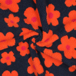 Teddy fleurs-BLEU MARINE/CORAL