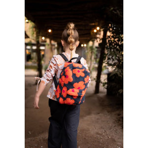 Teddy fleurs-BLEU MARINE/CORAL