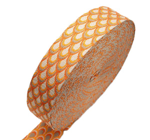 Sangle tissée double face en forme de larmes - Doubleface - 50 mm - pour sacs -orange