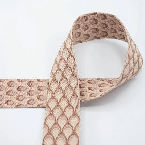 Sangle tissée double face en forme de larmes - Doubleface - 50 mm - pour sacs - rose clair