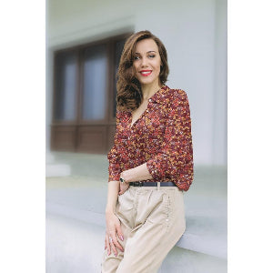 VISCOSE LUREX DIGITAL PETITES FLEURS-Cerise