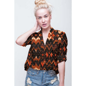 VISCOSE LUREX GRAPHIQUE NUMÉRIQUE - MARRON FONCÉ