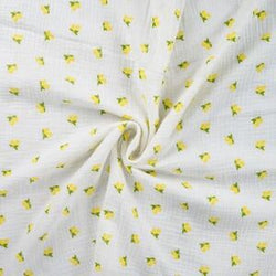 Double gaze citron qjutie & le qjutest -Blanc - La boite à tissus