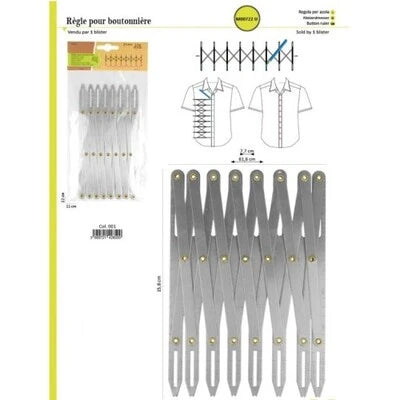 RÈGLE POUR BOUTONNIERE 15 ,8X61,6CM - La boite à tissus