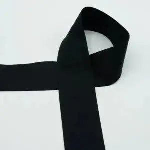 Biais Popeline De Coton 6 cm Noir - La boite à tissus Biais Popeline De Coton 6 cm Noir
