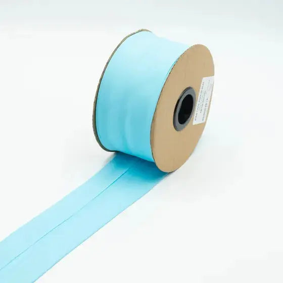 Biais Popeline De Coton 6 cm aqua - La boite à tissus Biais Popeline De Coton 6 cm aqua