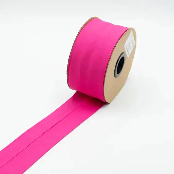 Biais Popeline De Coton 6 cm fuchsia - La boite à tissus Biais Popeline De Coton 6 cm fuchsia